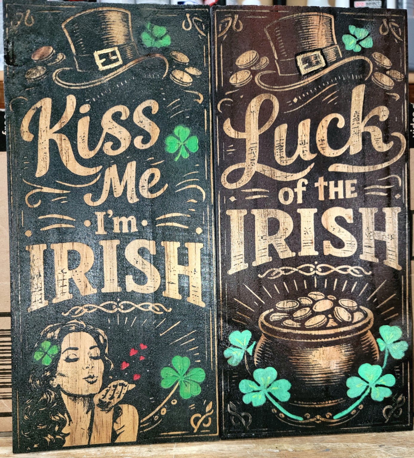 Hand painted Irish themed signs