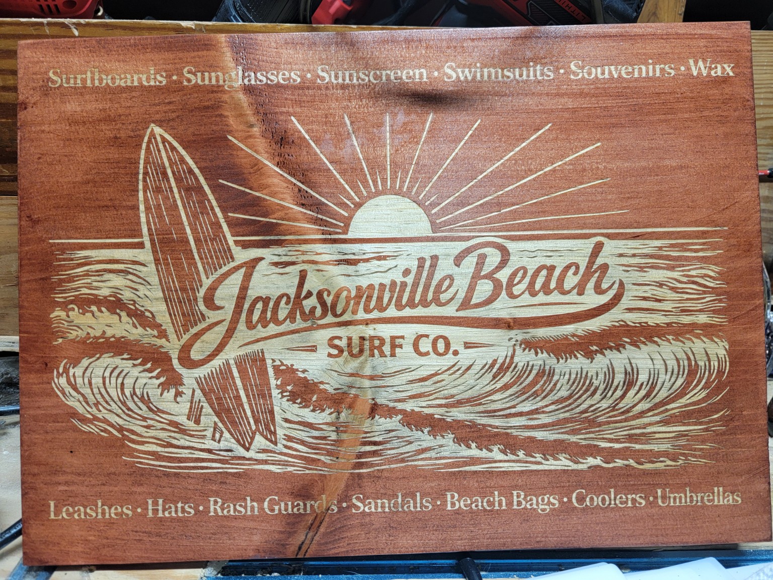 Engraved Jacksonville Beach surf sign